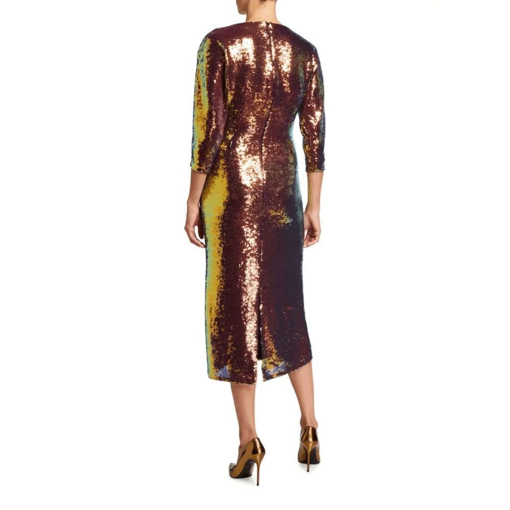 Lapointe Sequin Ruched Column Midi Dress Half Sle… - image 2